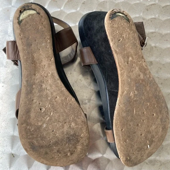 Marni Brown and Black Leather Wedges with Platform Soles - Picture 5 of 5